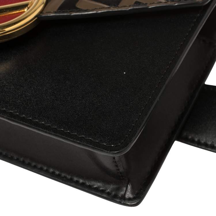 Pre Owned Fendi Black/Brown Leather FF Logo Belt Bag