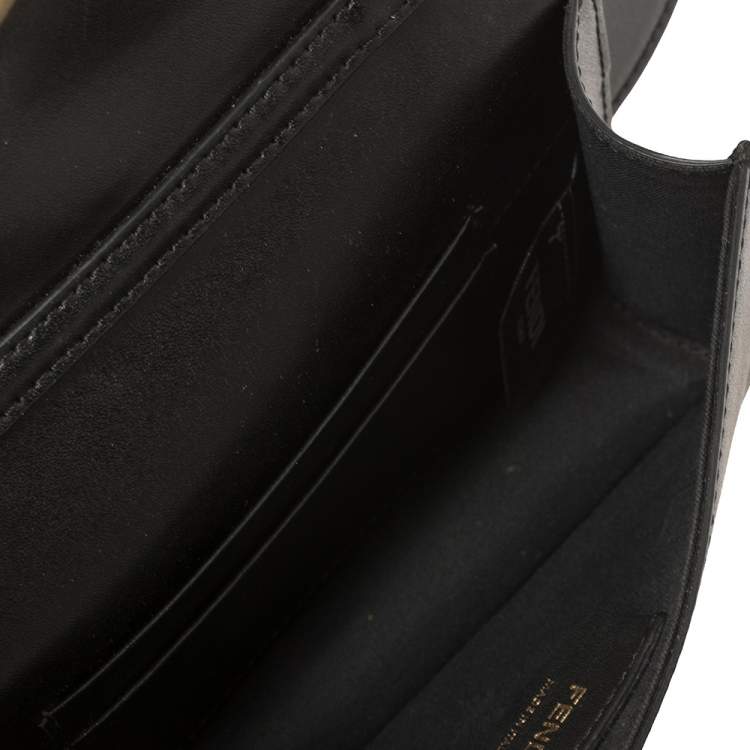Pre Owned Fendi Black/Brown Leather FF Logo Belt Bag