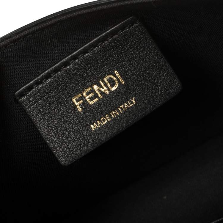 Pre Owned Fendi Black/Brown Leather FF Logo Belt Bag