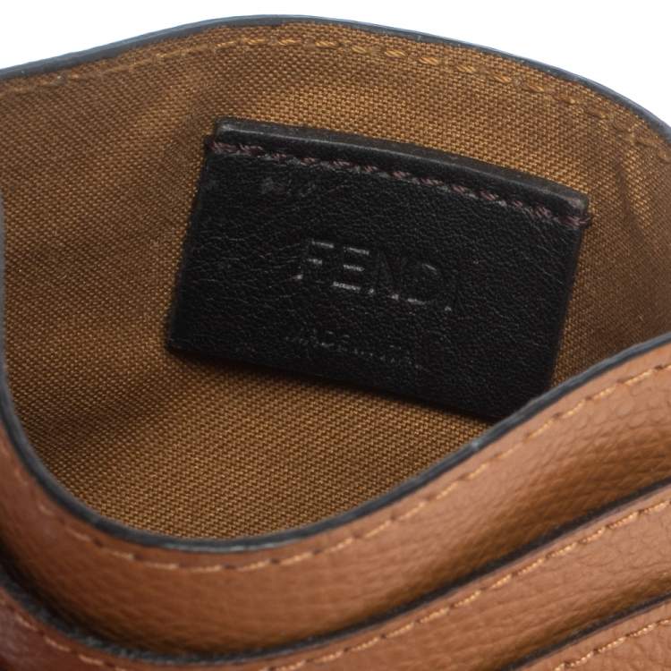 Pre Owned Fendi Brown Leather F is Fendi Card Holder
