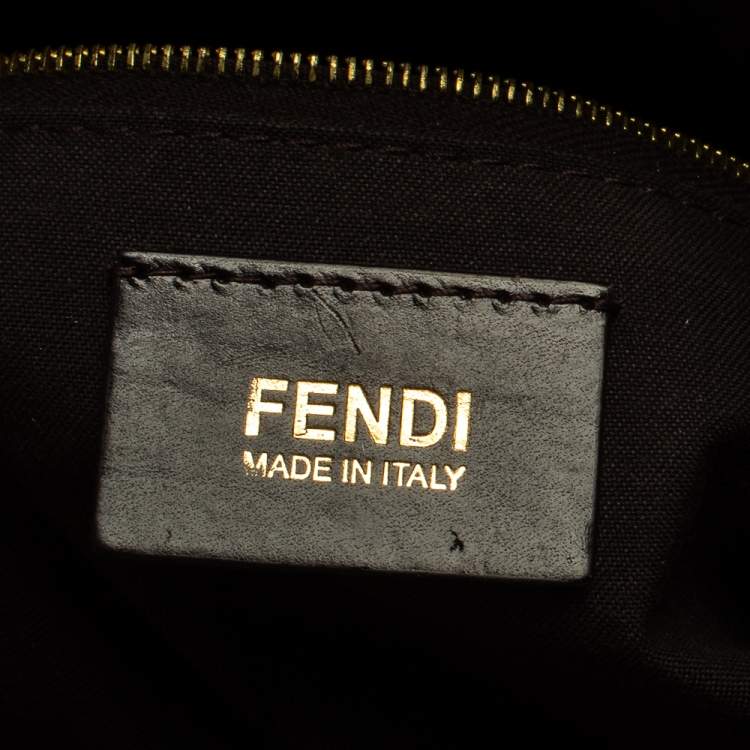 Pre Owned Fendi Tobacco Zucchino Coated Canvas and Leather Mama Forever Shoulder Bag