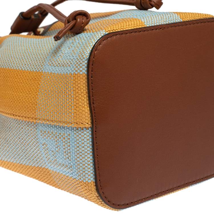 Pre Owned Fendi Multicolor Canvas and Leather Mini Mon Tresor Drawstring Bucket Bag