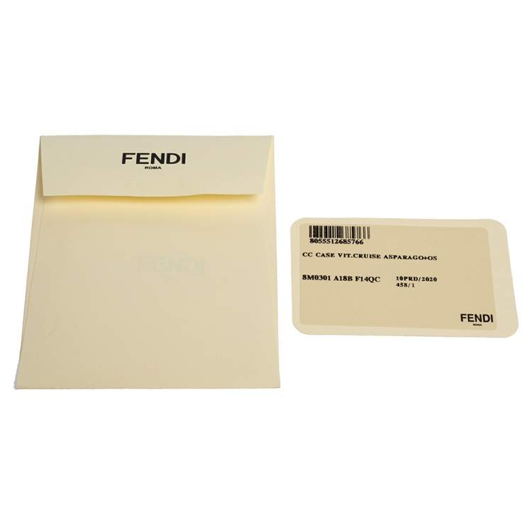 مملوكة مسبقًا Fendi Olive Green Leather F Multiple Card Holder