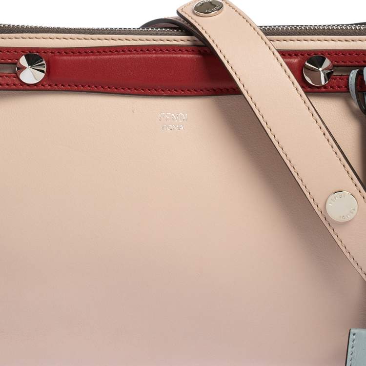 Pre Owned Fendi Pink/Red Leather Small By The Way Boston Bag