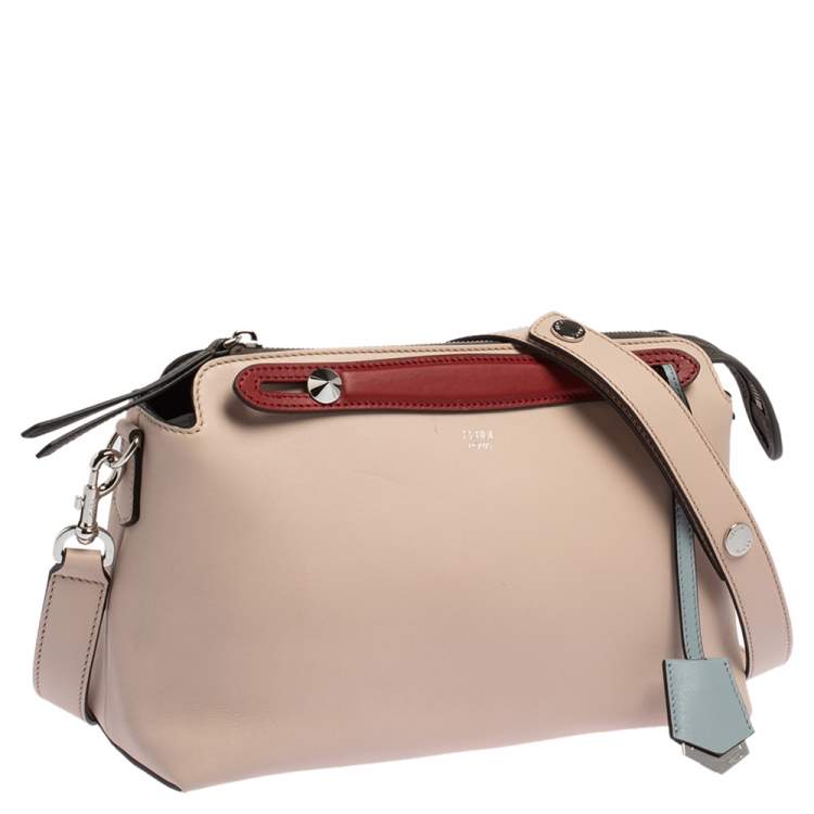 Pre Owned Fendi Pink/Red Leather Small By The Way Boston Bag