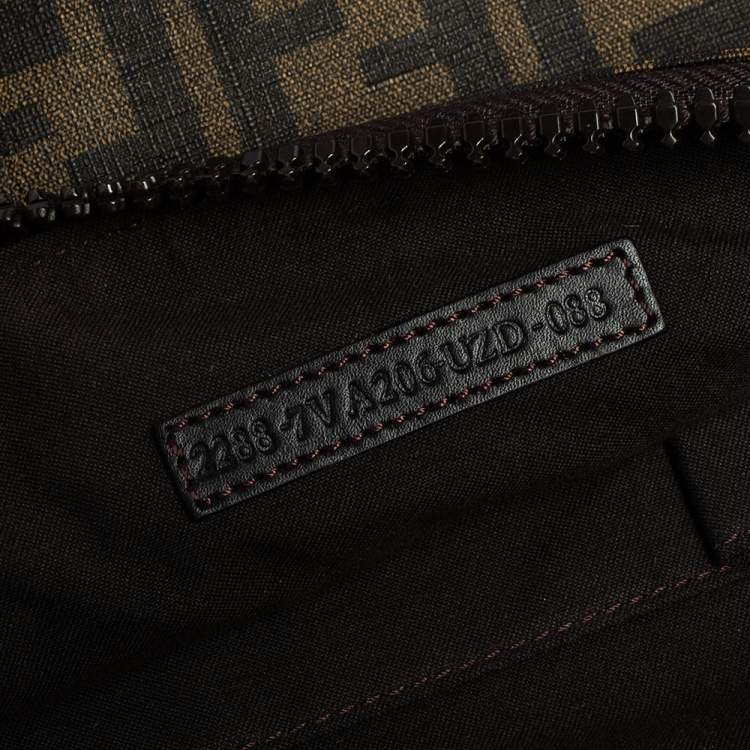 Pre Owned Fendi Tobacco Zucca Coated Canvas Briefcase 