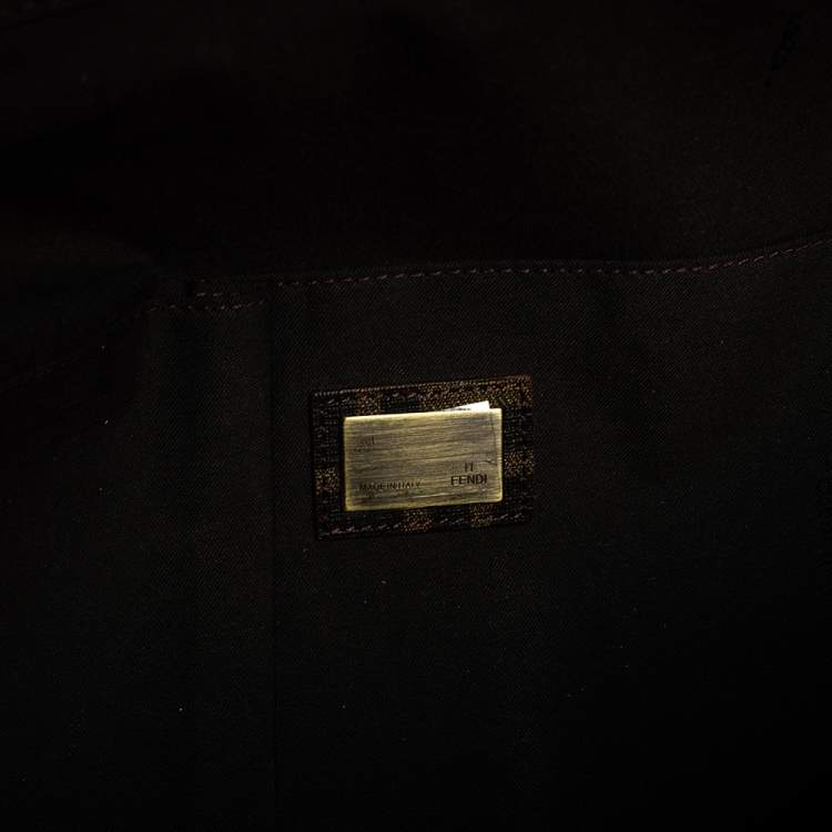 Pre Owned Fendi Tobacco Zucca Coated Canvas Briefcase 