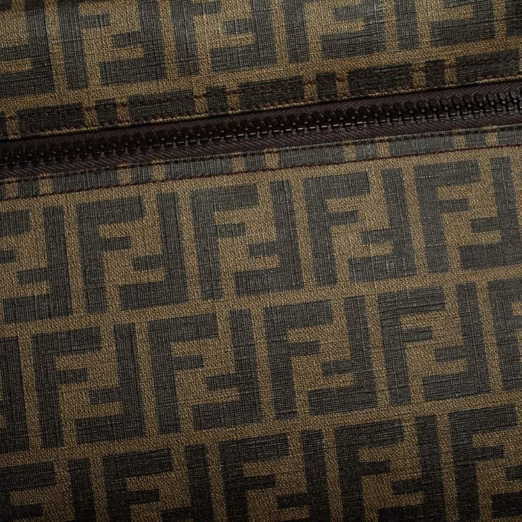 Pre Owned Fendi Tobacco Zucca Coated Canvas Briefcase 