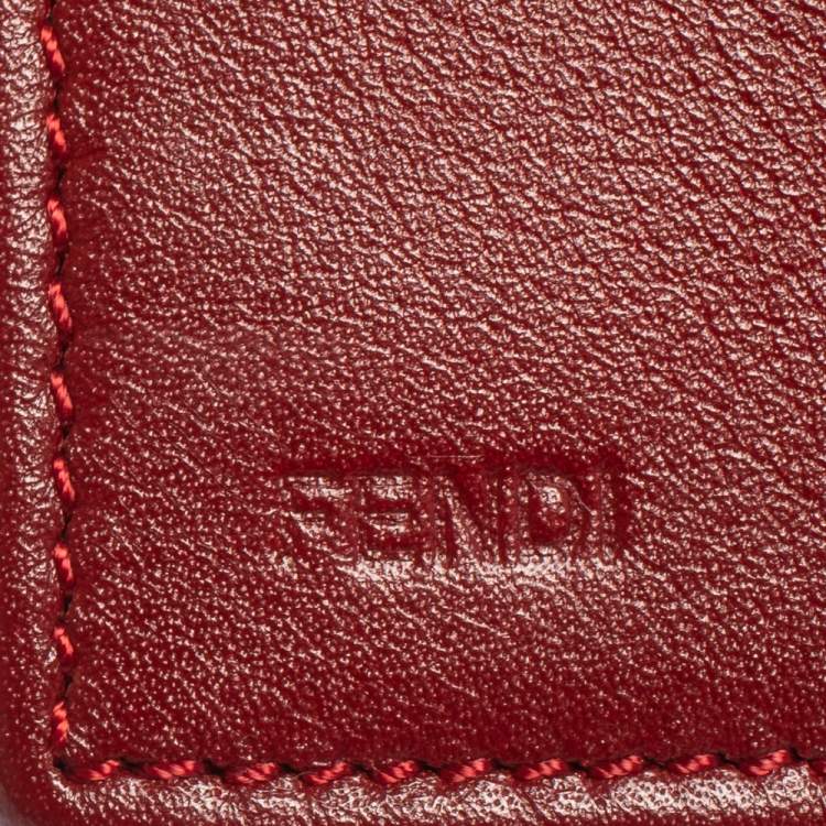 Pre Owned Fendi Red Patent Leather Fendilicious Wallet on Chain
