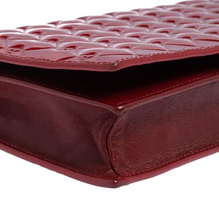 Pre Owned Fendi Red Patent Leather Fendilicious Wallet on Chain