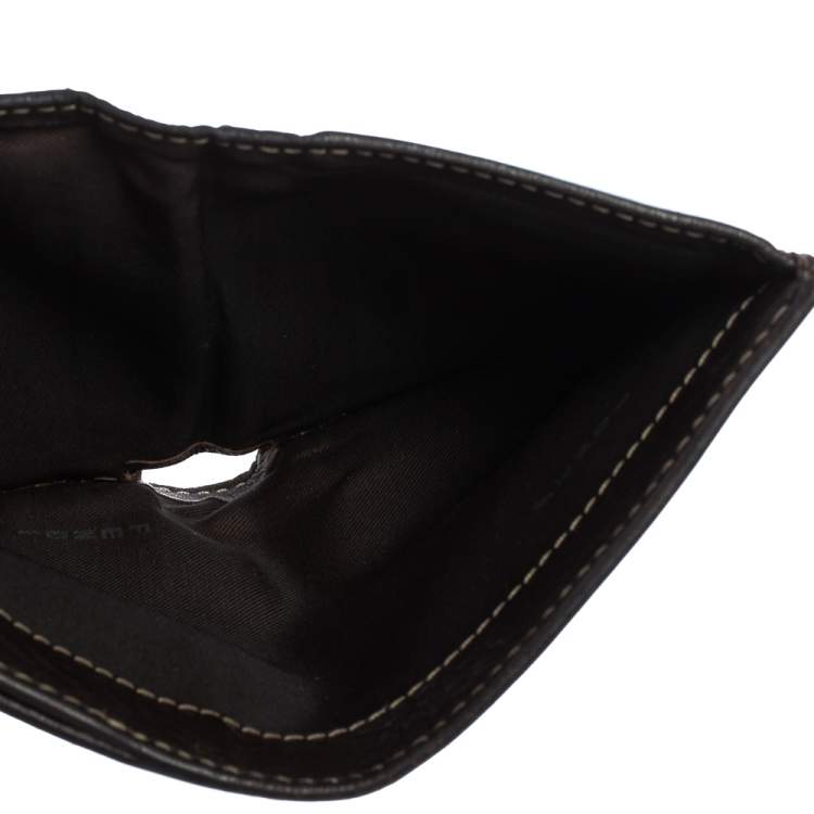 Pre Owned Fendi Tobacco Zucca Canvas and Leather Compact Wallet