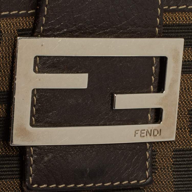 Pre Owned Fendi Tobacco Zucca Canvas and Leather Compact Wallet