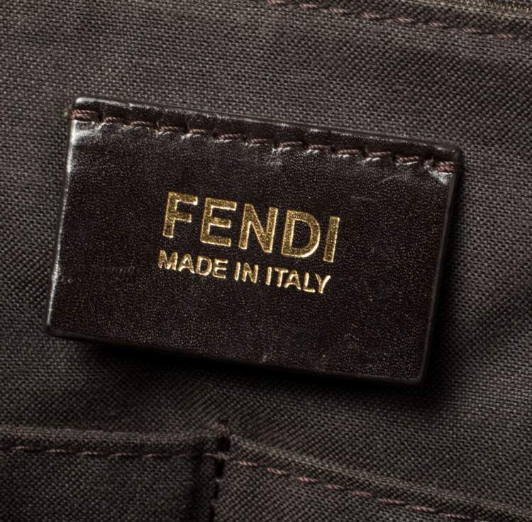 Pre Owned Fendi Tobacco Zucca Canvas Flap Crossbody Bag