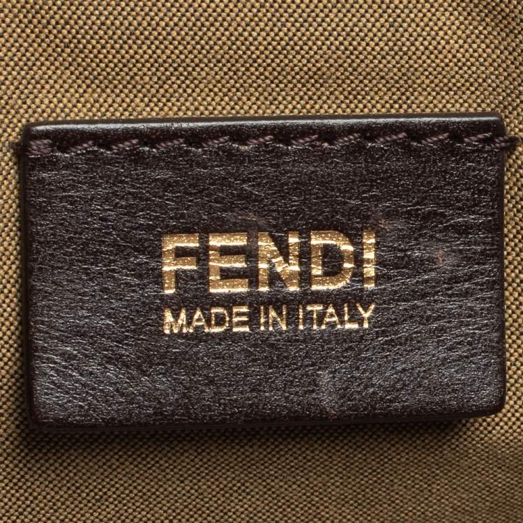 Pre Owned Fendi Tobacco Zucca Canvas and Leather Chef Shopper Tote