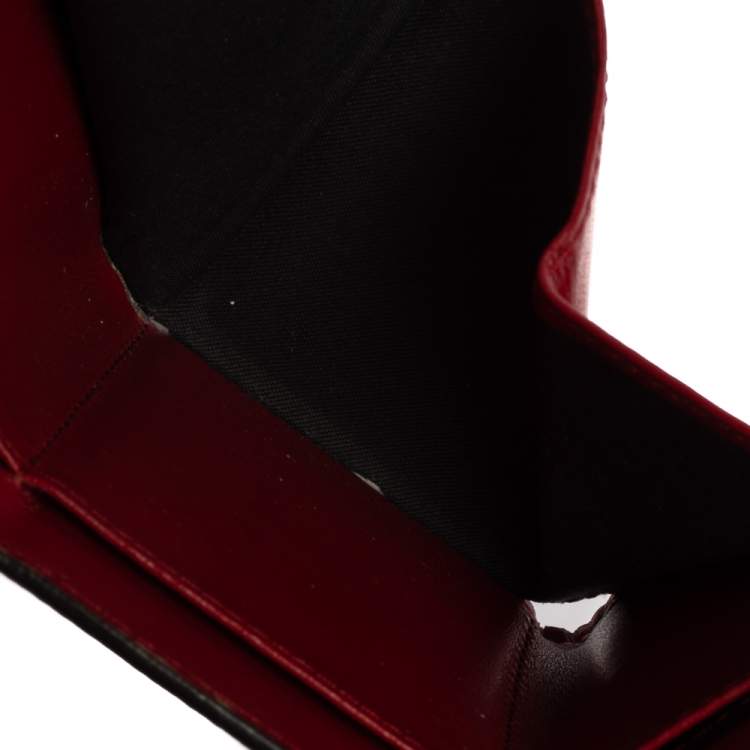 مملوكة مسبقًا Fendi Red/Brown Zucca Leather F is Fendi Trifold Wallet