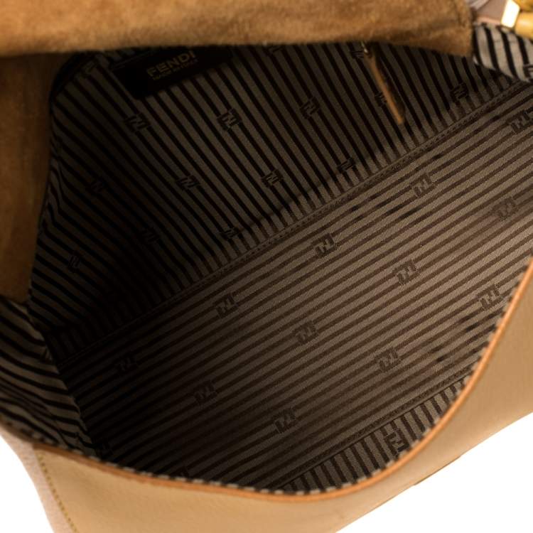 Pre Owned Fendi Mustard Leather Medium Anna Shoulder Bag