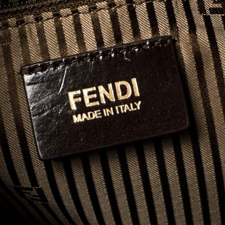Pre Owned Fendi Mustard Leather Medium Anna Shoulder Bag
