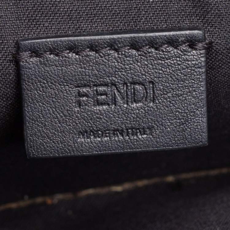 Pre Owned Fendi Black Patent Leather F Wallet On Chain