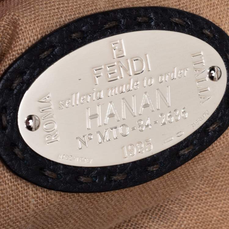 Pre Owned Fendi Black Selleria Leather Large Peekaboo Top Handle Bag