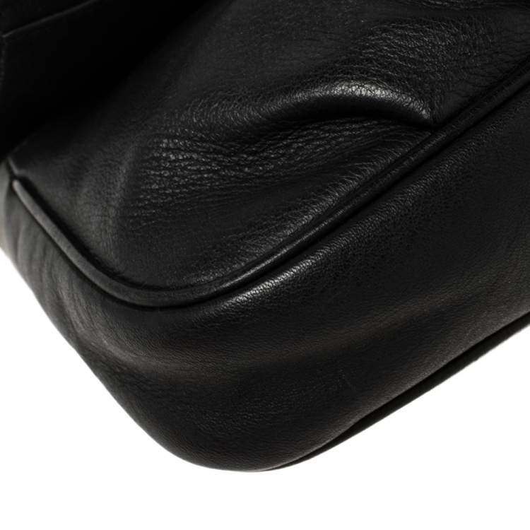 Pre Owned Fendi Black Leather Fendista Crossbody Bag