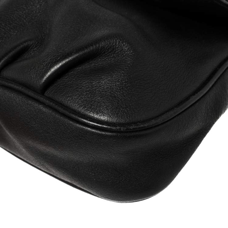 Pre Owned Fendi Black Leather Fendista Crossbody Bag