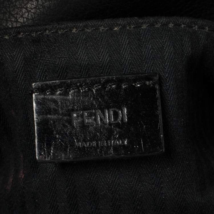 Pre Owned Fendi Black Leather Fendista Crossbody Bag