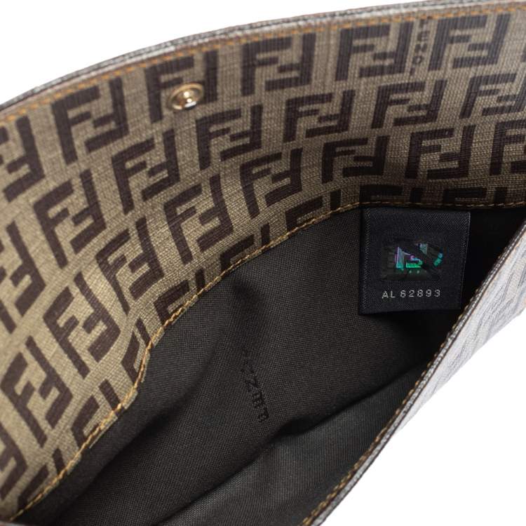 Pre Owned Fendi Tobacco Zucchino Coated Canvas Spalmati Continental Wallet