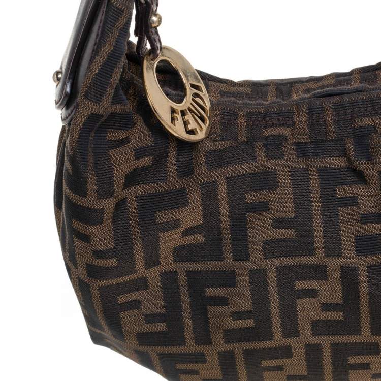 مملوكة مسبقًا Fendi Tobacco Zucca Canvas and Leather Chef Chain Link Hobo