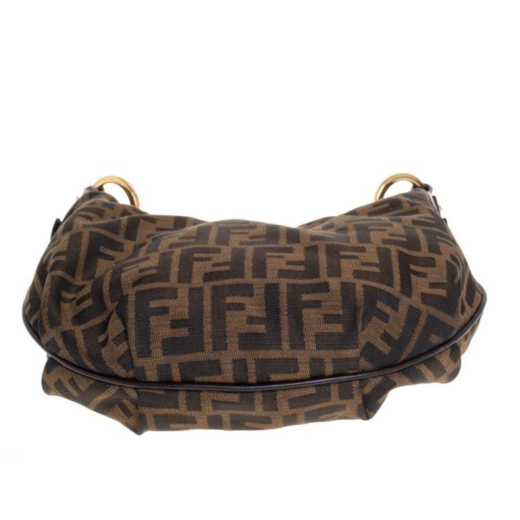 مملوكة مسبقًا Fendi Tobacco Zucca Canvas and Leather Chef Chain Link Hobo