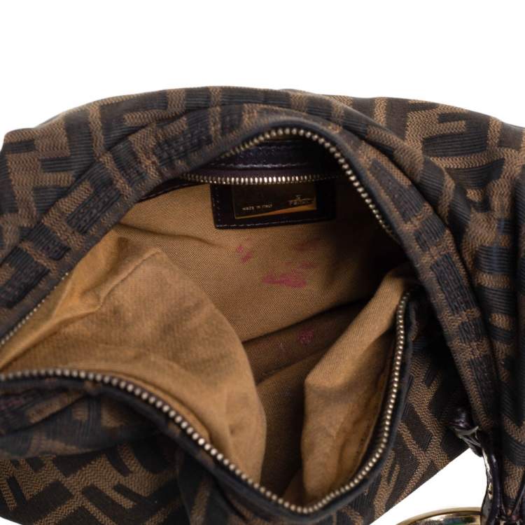 مملوكة مسبقًا Fendi Tobacco Zucca Canvas and Leather Chef Chain Link Hobo