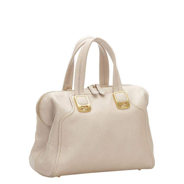Pre Owned Fendi Pink/Light Pink Leather Chameleon Shoulder Bag