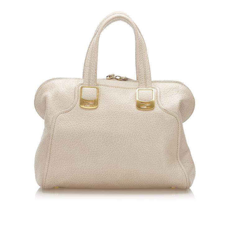 Pre Owned Fendi Pink/Light Pink Leather Chameleon Shoulder Bag