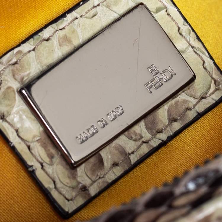 Pre Owned Fendi Beige Python To You Satchel 