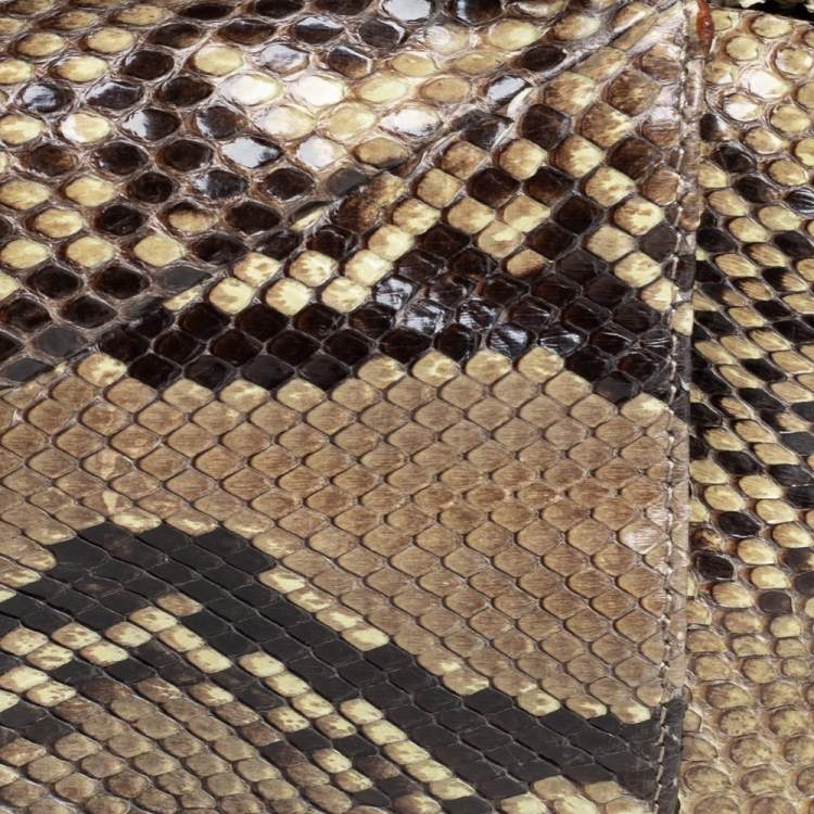 Pre Owned Fendi Beige Python To You Satchel 