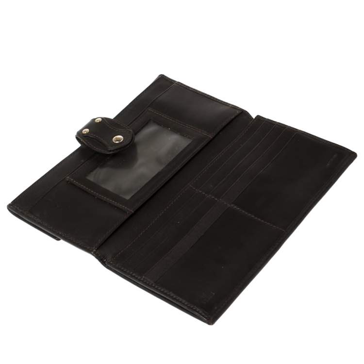 Pre Owned Fendi Tobacco Zucca Canvas and Leather Flap Continental Wallet