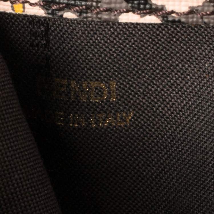 Pre Owned Fendi Tobacco Zucchino Coated Canvas Flap Continental Wallet