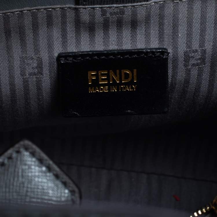 مملوكة مسبقًا Fendi Grey Leather Mini 2Jours Tote