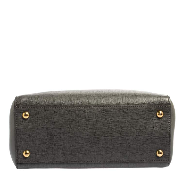 مملوكة مسبقًا Fendi Grey Leather Mini 2Jours Tote