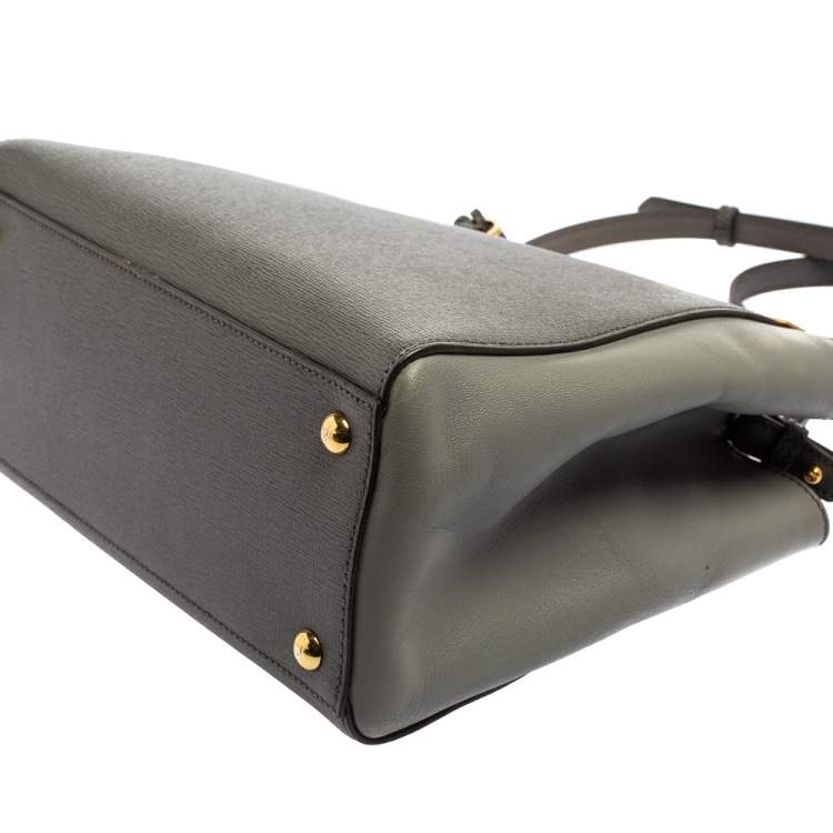 مملوكة مسبقًا Fendi Grey Leather Mini 2Jours Tote