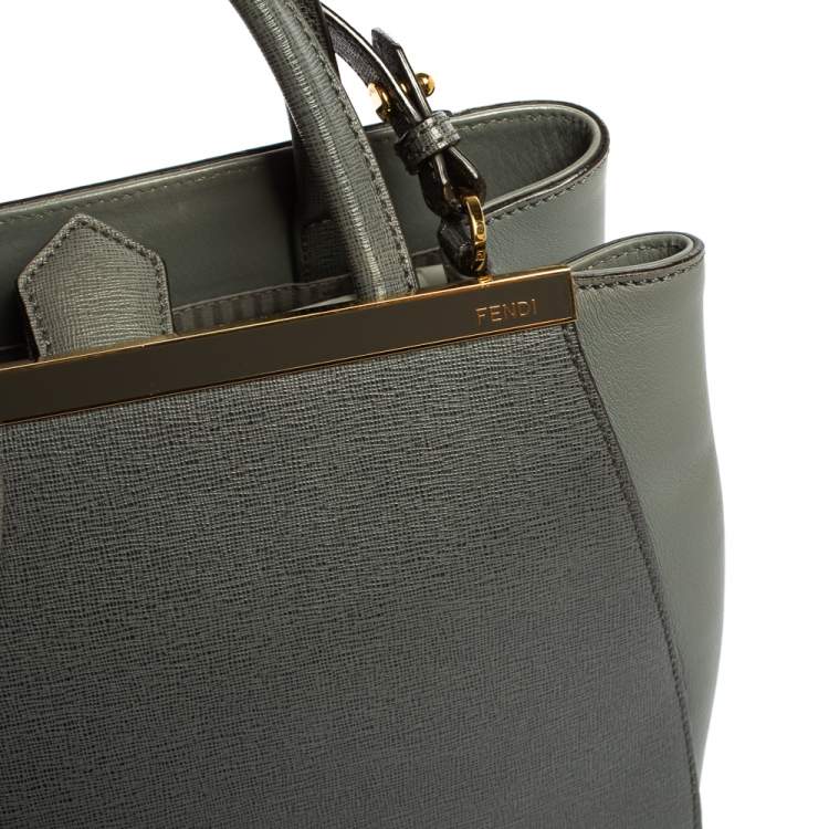 مملوكة مسبقًا Fendi Grey Leather Mini 2Jours Tote