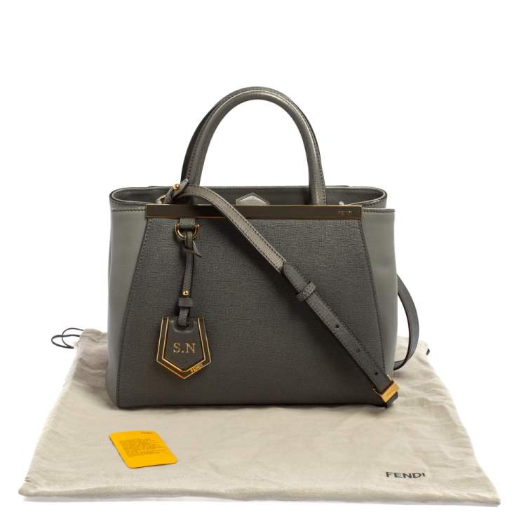 مملوكة مسبقًا Fendi Grey Leather Mini 2Jours Tote