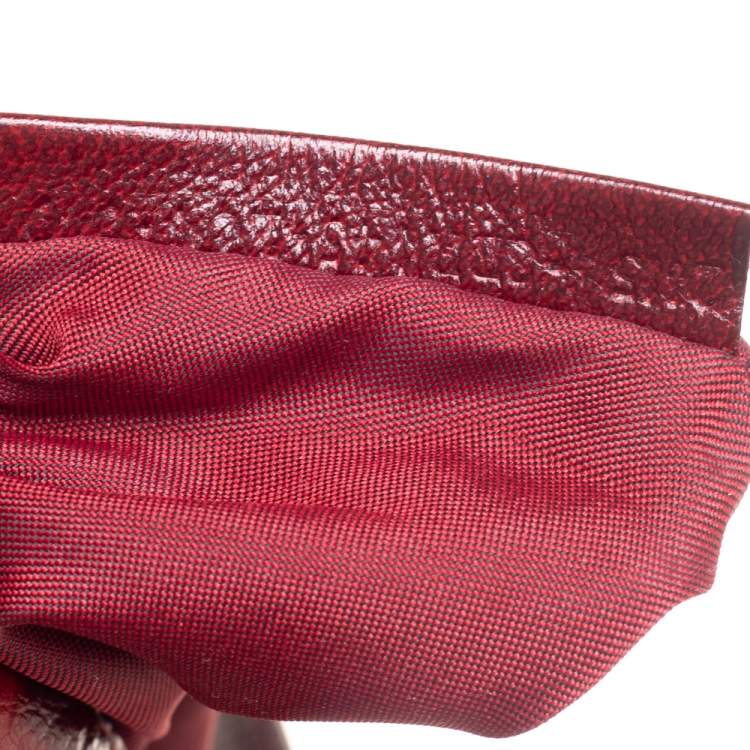 Pre Owned Fendi Red Zucca Leather Borsa Chef Bag