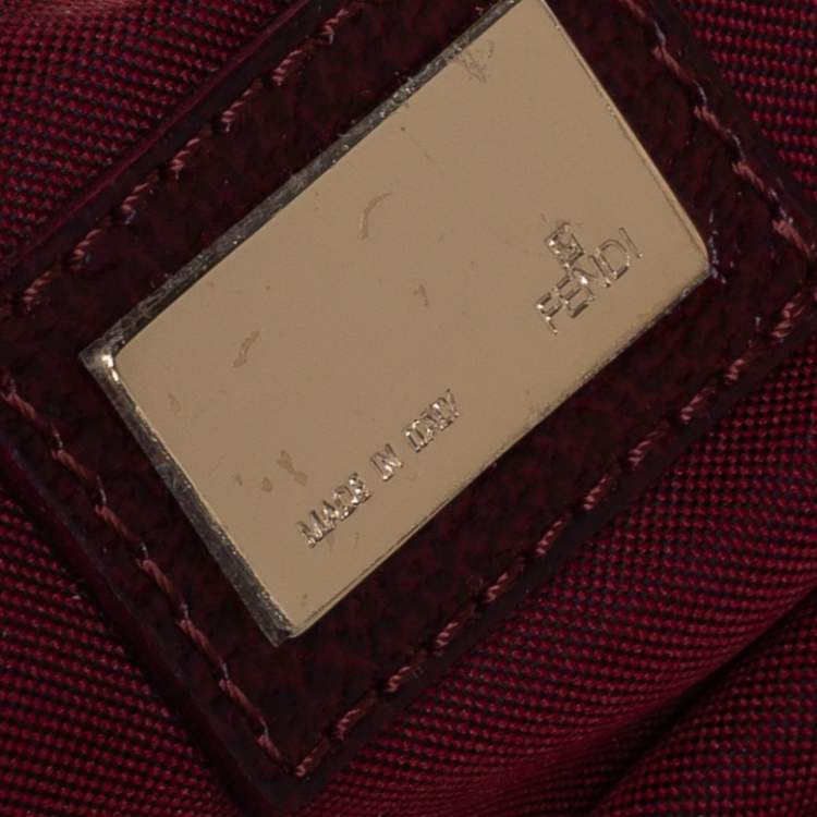 Pre Owned Fendi Red Zucca Leather Borsa Chef Bag
