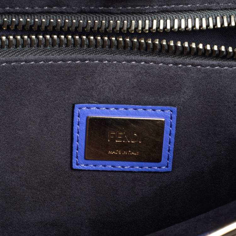 Pre Owned Fendi Purple Leather Medium Peekaboo Top Handle Bag