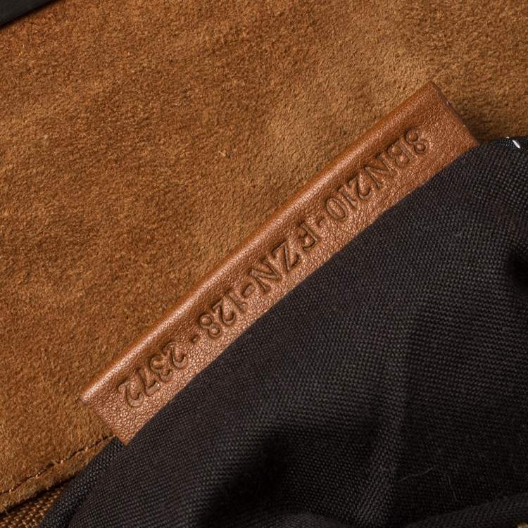 Pre Owned Fendi Tan Leather Large Peekaboo Top Handle Bag