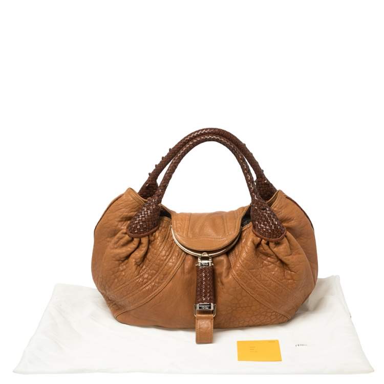 Pre Owned Fendi Tan/Brown Nappa Leather Spy Hobo