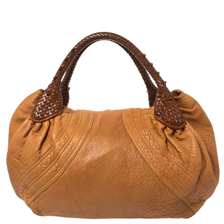 Pre Owned Fendi Tan/Brown Nappa Leather Spy Hobo