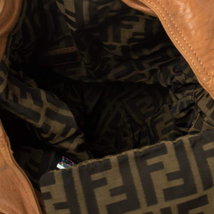 Pre Owned Fendi Tan/Brown Nappa Leather Spy Hobo