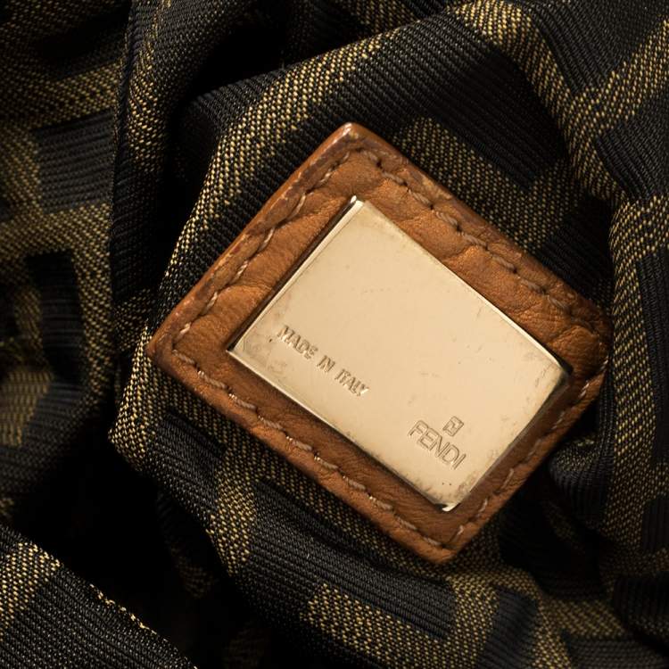 Pre Owned Fendi Tan/Brown Nappa Leather Spy Hobo