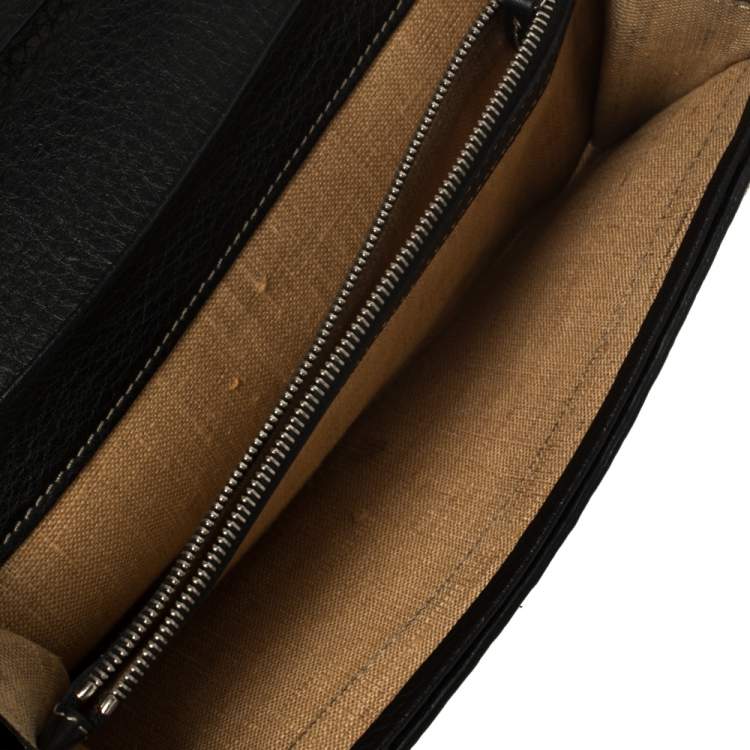 مملوكة مسبقًا Fendi Black Selleria Leather Continental Wallet
